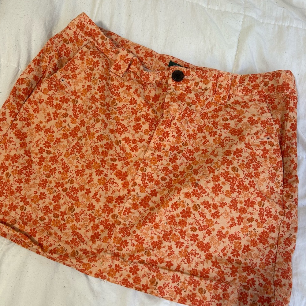Wild Fable Floral Mini Skirt - Orange and Red